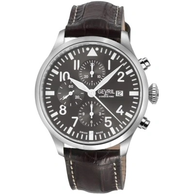 Gevril Vaughn Chronograph Automatic Grey Dial Men's Watch 47102-1 In Brown
