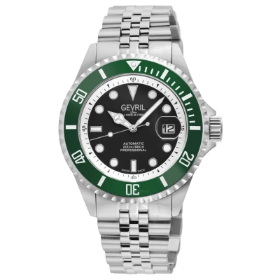 Gevril Wall Street Automatic Black Dial Men's Watch 41852b In Black / Green