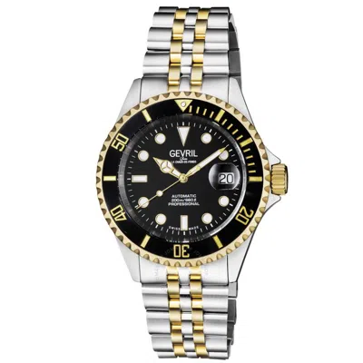 Gevril Wall Street Automatic Black Dial Men's Watch 4855b In Metallic