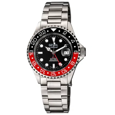 Gevril Wall Street Automatic Black Dial Men's Watch 4954a In Red   / Black