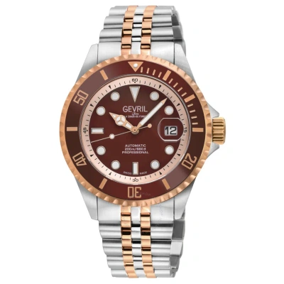 Gevril Wall Street Automatic Brown Dial Men's Watch 41858b In Metallic