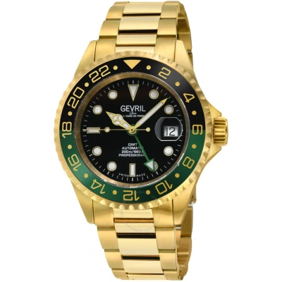 Gevril Wall Street Black Dial Men's Watch 4956a In Black / Gold Tone / Green / Yellow
