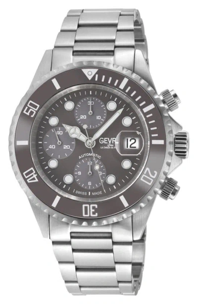 Gevril Wall Street Bracelet Chronograph Watch, 43mm In Silver