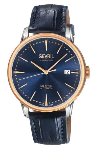 Gevril Wall Street Swiss Automatic Bracelet Watch, 39mm In Orange