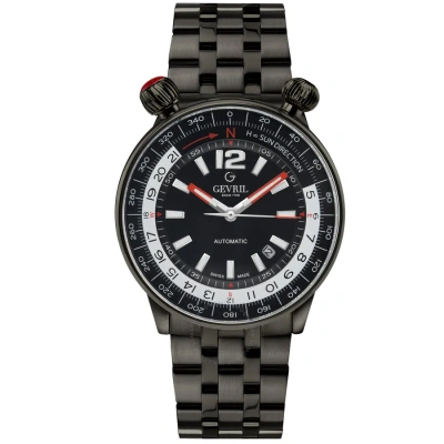 Gevril Wallabout Automatic Black Dial Men's Watch 48562 In Red   / Black