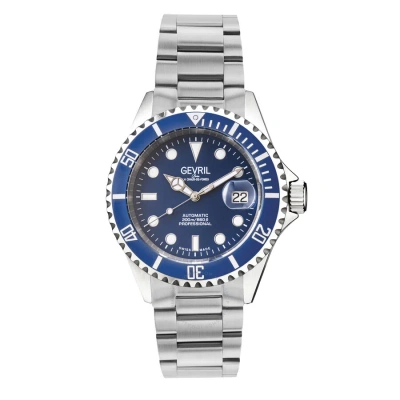 Gevril Wallstreet Automatic Blue Dial Men's Watch 4851a In Metallic