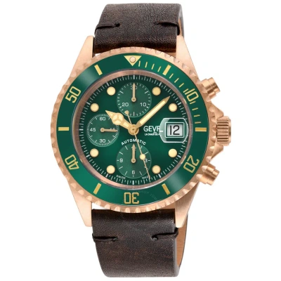 Gevril Wallstreet Chronograph Green Dial Men's Watch 4166 In Bronze / Brown / Gold Tone / Green / Rose / Rose Gold Tone