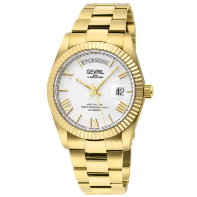 Gevril West Village White Dial Men's Watch 48952b In Gold Tone / White / Yellow