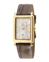 Gevril Women's Avenue Of Americas Mini Swiss Quartz Brown Italian Leather Strap Watch 25mm X 32mm