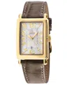 Gevril Women's Avenue Of Americas Mini Swiss Quartz Brown Italian Leather Strap Watch 25mm X 32mm In Gold