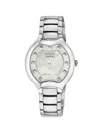 GEVRIL WOMEN'S LUGANO 35MM STAINLESS STEEL, MOTHER OF PEARL & DIAMOND BRACELET WATCH