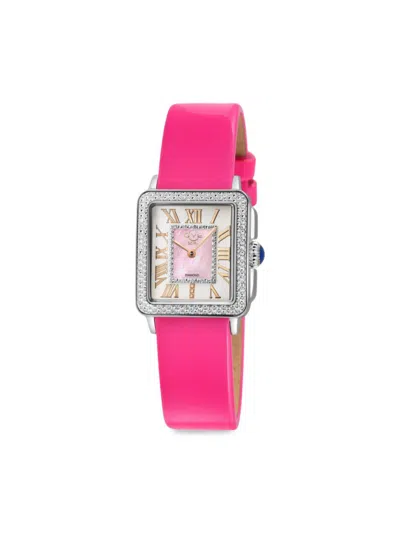Gevril Women's Padova Stainless Steel, Leather & Diamond Watch In Pink