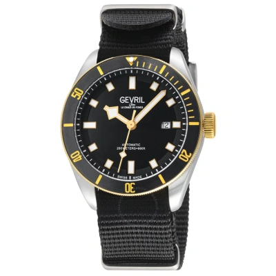 Gevril Yorkville Automatic Black Dial Men's Watch 48608n In Black / Gold Tone / Yellow