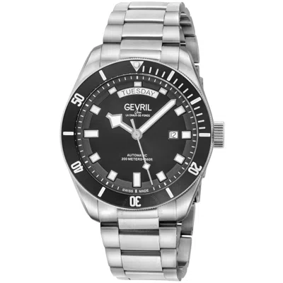 Gevril Yorkville Automatic Black Dial Men's Watch 48630b In Metallic