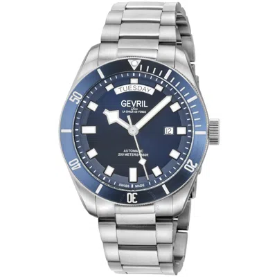 Gevril Yorkville Automatic Blue Dial Men's Watch 48631b In Metallic