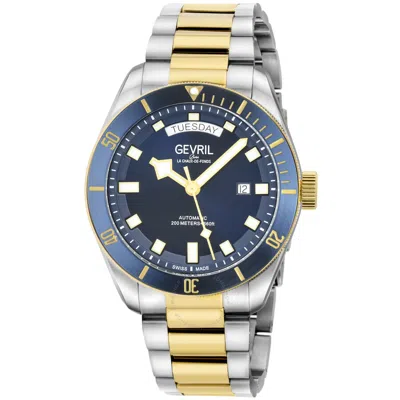 Gevril Yorkville Automatic Blue Dial Men's Watch 48634b In Metallic
