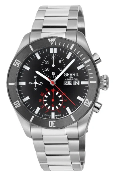 Gevril Yorkville Chronograph Quartz Bracelet Watch, 43mm In Ip Gunmetal Gray
