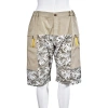 GEYM GEYM MEN'S BEIGE BERMUDA SHORTS WITH WAVE PATTERN