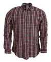 Gf Ferre' Multicolor Checkered Cotton Long Sleeves Casual Shirt In Red