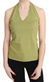 Gf Ferre' Halter Cotton Sleeveless Casual Tank Top Blouse