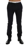 Gf Ferre' Cotton Stretch Chinos Pants In Black
