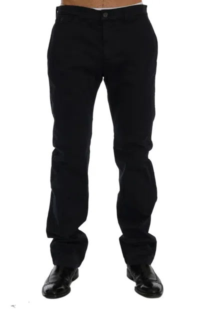 Gf Ferre' Cotton Stretch Chinos Men's Pants In Blue