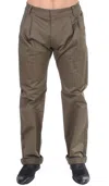 Gf Ferre' Cotton Stretch Comfort Fit Pants In Brown