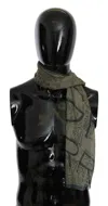 Gf Ferre' Wool Viscose Foulard Patterned Branded Scarf