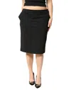Gf Ferre' Black Polyester Pencil Cut Knee Length Women Skirt In Black