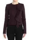 Gf Ferre' Purple Ruched Jacket Coat Blazer Short In Red