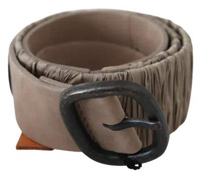 Gf Ferre' Solid Leather Waist Metal Buckle Women's Belt In Brown