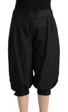 Gf Ferre' Black Viscose Cropped Harem Pants In Black