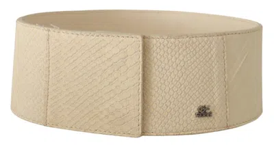 Gf Ferre' Waxed Cotton Wide Fashion Women's Belt In White