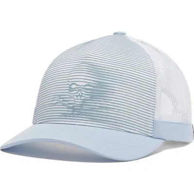 G/fore 3d Skull Mesh Trucker Hat In Drizzle