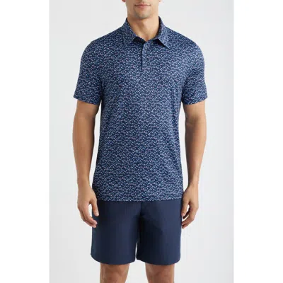 G/fore Aye Poppy Performance Golf Polo In Blue