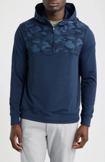 G/fore Camo Quarter Zip Hoodie In Blue