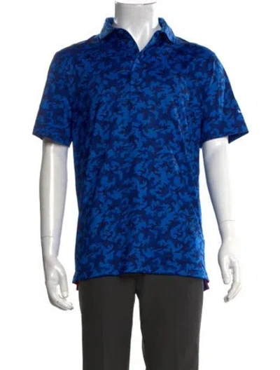 Pre-owned G/fore Camouflage Print Collar Polo Shirt In Blue