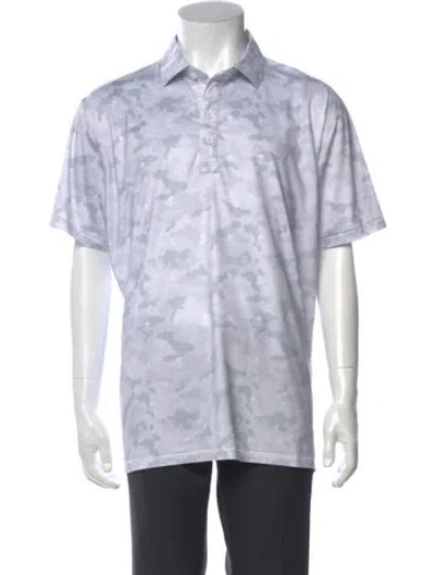 Pre-owned G/fore Camouflage Print Collar Polo Shirt In Grey