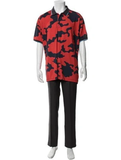 Pre-owned G/fore Camouflage Print Collar Polo Shirt In Red
