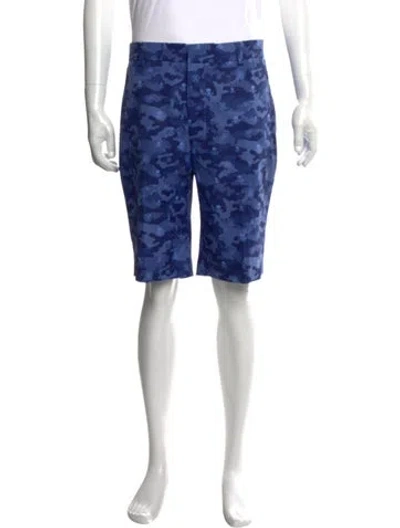 Pre-owned G/fore Camouflage Print Flat Front Shorts In Blue