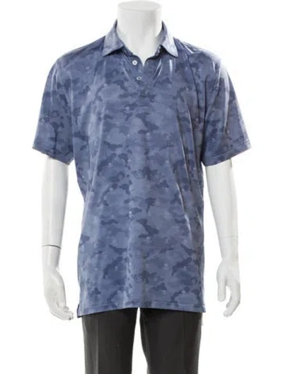 Pre-owned G/fore Camouflage Print V-neck Polo Shirt In Blue
