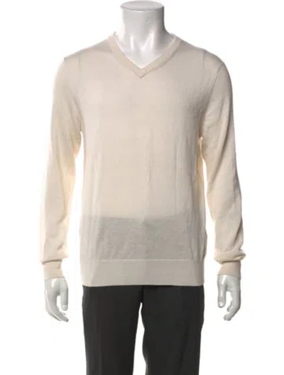Pre-owned G/fore Cashmere V-neck Pullover W/ Tags In Neutral