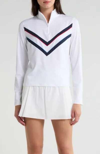G/fore Chevron Long Sleeve Performance Polo In White
