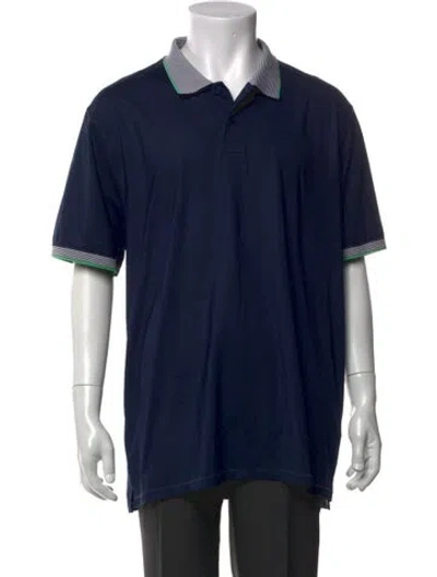 Pre-owned G/fore Colorblock Pattern Collar Polo Shirt In Blue