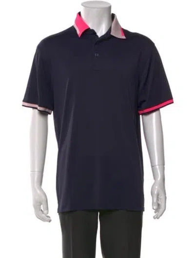Pre-owned G/fore Colorblock Pattern Collar Polo Shirt In Blue