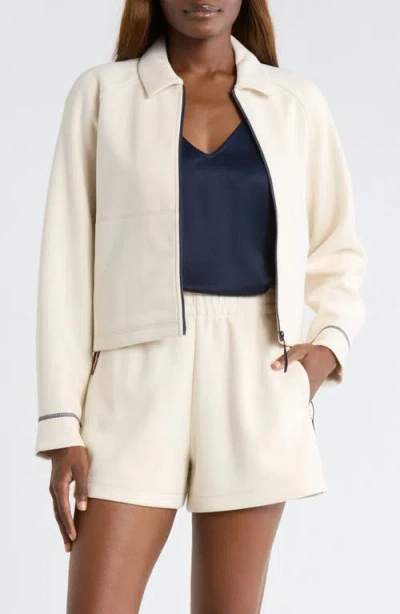 G/fore Cozy Double Knit Golf Jacket In Chalk Whit