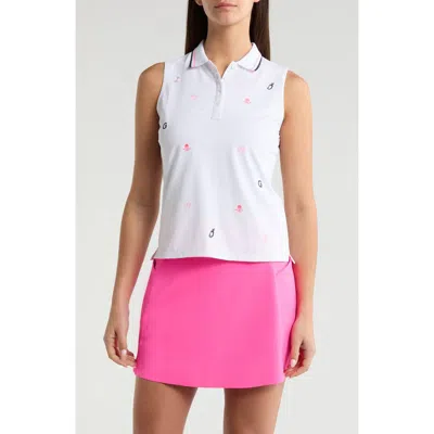 G/fore Embroidered Piqué Golf Polo In White