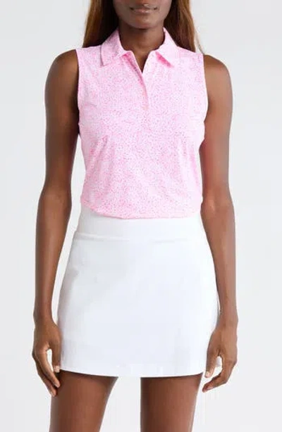 G/fore Fireworks Silky Tech Sleeveless Golf Polo In Blush