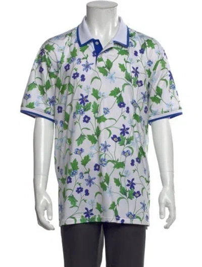 Pre-owned G/fore Floral Print Collar Polo Shirt In Multi