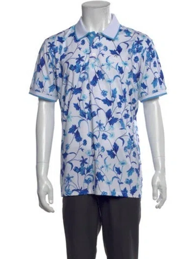 Pre-owned G/fore Floral Print Collar Polo Shirt In Multi